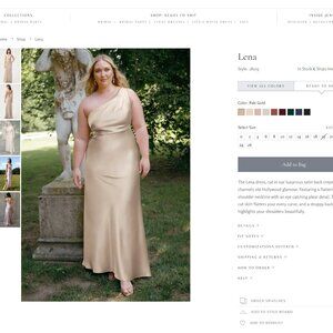 NWT Jenny Yoo Lena Dress Pale Gold Size 18